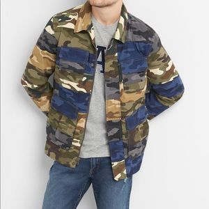 GAP MULTICOLOR CAMO MILITARY JACKET LARGE